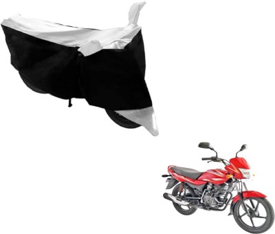 MOCKHE Two Wheeler Cover for Bajaj(Platina 100 DTS-i, Black, Silver)