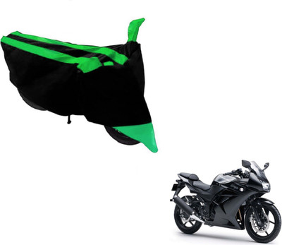 MOCKHE Two Wheeler Cover for Kawasaki(Ninja 250, Black, Green)