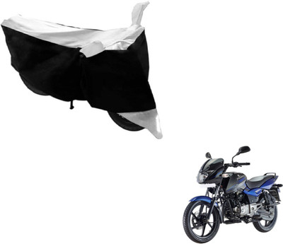 MOCKHE Two Wheeler Cover for Bajaj(Pulsar 150 DTS-i, Black, Silver)