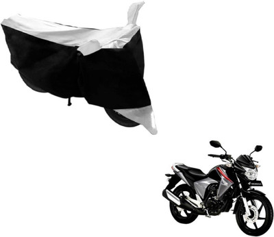 MOCKHE Two Wheeler Cover for Honda(Unicorn Dazzler, Black, Silver)