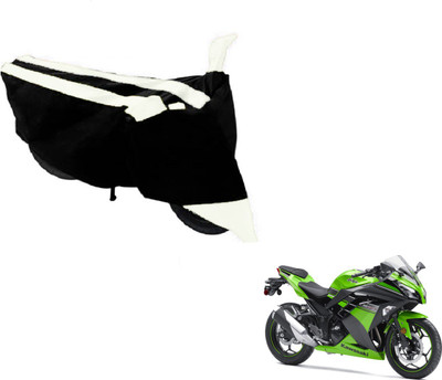 Amanzo Two Wheeler Cover for Kawasaki(Ninja, Black, White)