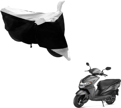 MOCKHE Two Wheeler Cover for Honda(Dio, Black, Silver)