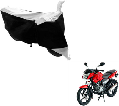 MOCKHE Two Wheeler Cover for Bajaj(Pulsar 135 LS DTS-i, Black, Silver)