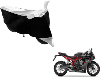 MOCKHE Two Wheeler Cover for Honda(CBR 650F, Black, Silver)