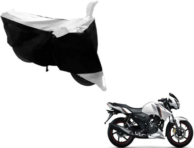 MOCKHE Two Wheeler Cover for TVS(Apache RTR 180, Black, Silver)