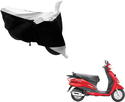 MOCKHE Two Wheeler Cover for Hero(Moto Corp Duet, Black, Silver)
