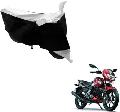 MOCKHE Two Wheeler Cover for TVS(Flame SR125, Black, Silver)