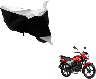 MOCKHE Two Wheeler Cover for Yamaha(Saluto, Black, Silver)