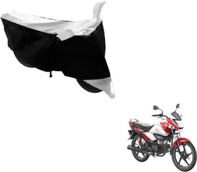 MOCKHE Two Wheeler Cover for Hero(Splendor I Smart, Black, Silver)