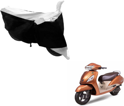 MOCKHE Two Wheeler Cover for TVS(Jupiter, Black, Silver)
