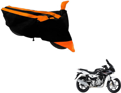 Amanzo Two Wheeler Cover for Bajaj(Pulsar 220 DTS-i, Black, Orange)