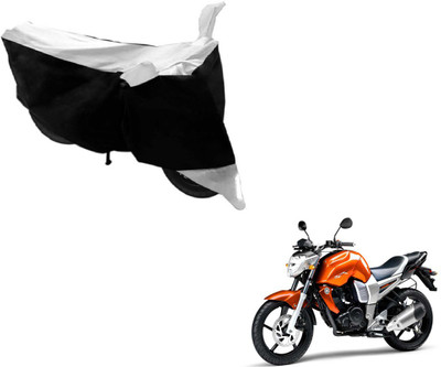 MOCKHE Two Wheeler Cover for Yamaha(FZ16, Black, Silver)