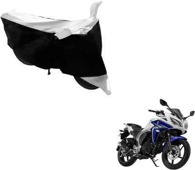 MOCKHE Two Wheeler Cover for Yamaha(Fazer, Black, Silver)