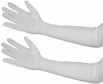 Mohan Retail Cotton Arm Sleeve For Men & Women(Free, White)