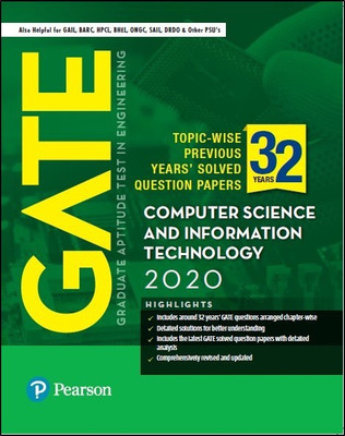 GATE 2020 for Computer Science and Information Technology | 32 Previous Years' Solved Question Papers | Also for GAIL, BARC, HPCL | By Pearson(English, Paperback, Pearson)