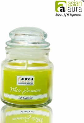 Asian Aura White Jasmine, Highly Fragranced, Jar Candle,2.65 Oz Wax (Pack of 1). Candle(Green, Pack of 1)