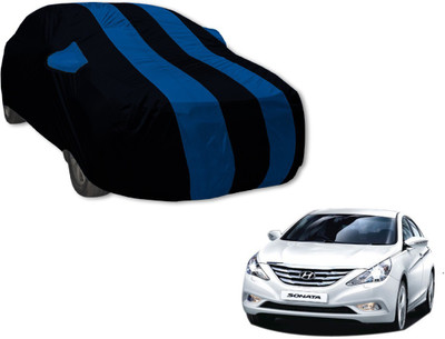 Auto Hub Car Cover For Hyundai Sonata (With Mirror Pockets)(Black, Blue)