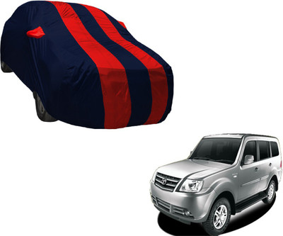 Amanzo Car Cover For Tata Sumo (With Mirror Pockets)(Black, Red)