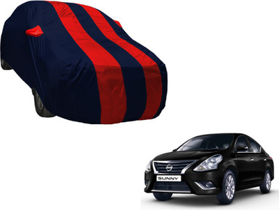 Amanzo Car Cover For Nissan Sunny (With Mirror Pockets)(Black, Red)
