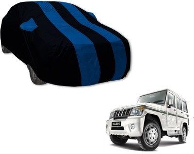 Auto Hub Car Cover For Mahindra Bolero (With Mirror Pockets)(Black, Blue)