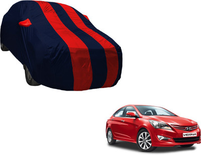 Amanzo Car Cover For Hyundai Verna (With Mirror Pockets)(Black, Red)