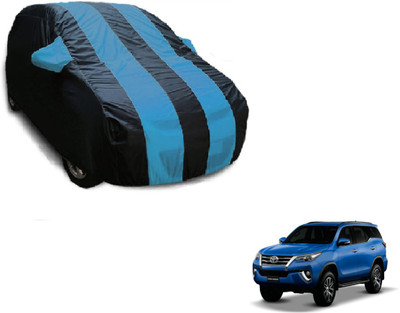 Flipkart SmartBuy Car Cover For Toyota New Fortuner (With Mirror Pockets)(Black, Blue)