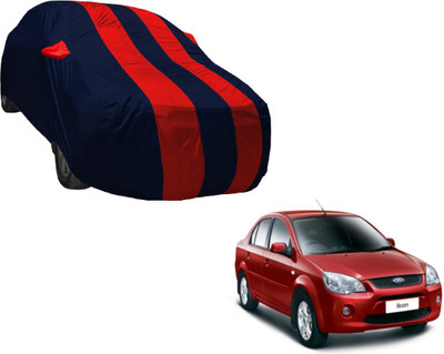 Auto Hub Car Cover For Ford Ikon (With Mirror Pockets)(Black, Red)