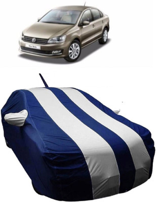 MoTRoX Car Cover For Volkswagen Vento (With Mirror Pockets)(White)