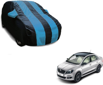 Flipkart SmartBuy Car Cover For Skoda Rapid (With Mirror Pockets)(Black, Blue)