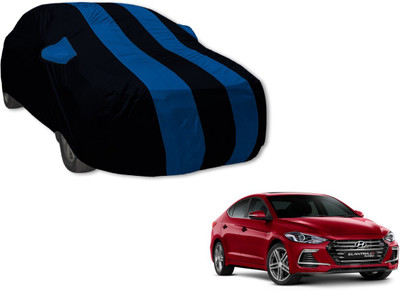 Auto Hub Car Cover For Hyundai Elantra (With Mirror Pockets)(Black, Blue)