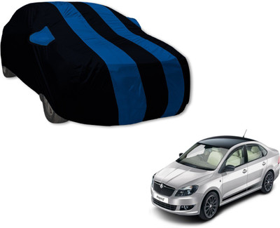 Auto Hub Car Cover For Skoda Rapid (With Mirror Pockets)(Black, Blue)