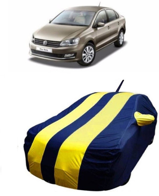 MoTRoX Car Cover For Volkswagen Vento (With Mirror Pockets)(Yellow)