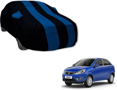 Amanzo Car Cover For Tata Zest (With Mirror Pockets)(Black, Blue)