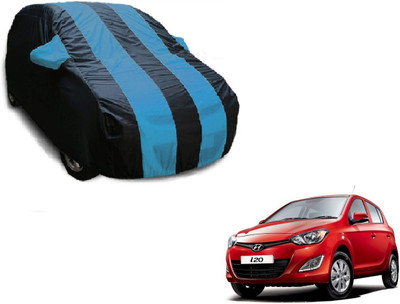 Flipkart SmartBuy Car Cover For Hyundai i20 (With Mirror Pockets)(Black, Blue)