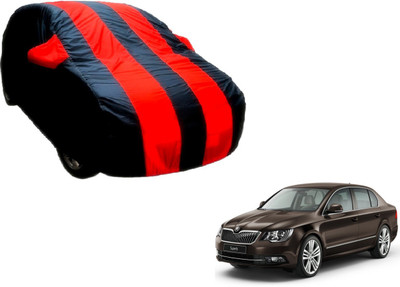 Flipkart SmartBuy Car Cover For Skoda Superb (With Mirror Pockets)(Black, Red)