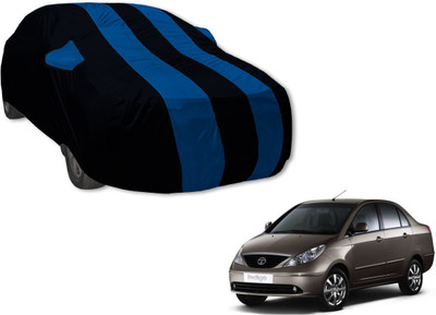 Auto Hub Car Cover For Tata Indigo CS (With Mirror Pockets)(Black, Blue)