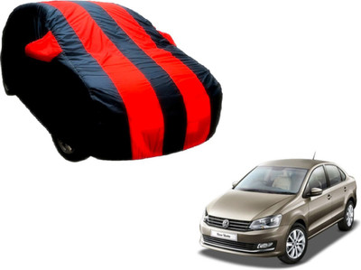 Flipkart SmartBuy Car Cover For Volkswagen Vento (With Mirror Pockets)(Black, Red)