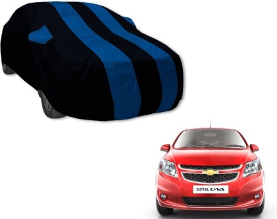 Amanzo Car Cover For Chevrolet UVA (With Mirror Pockets)(Black, Blue)