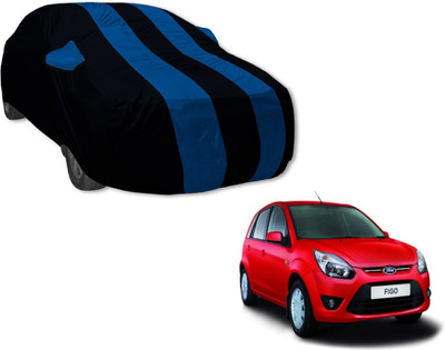 Auto Hub Car Cover For Ford Figo (With Mirror Pockets)(Black, Blue)