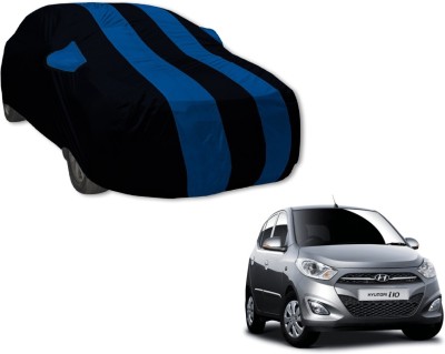 Amanzo Car Cover For Hyundai i10 (With Mirror Pockets)(Black, Blue)