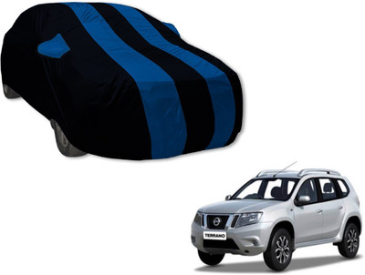 Amanzo Car Cover For Nissan Terrano (With Mirror Pockets)(Black, Blue)