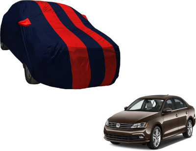 Auto Hub Car Cover For Volkswagen Jetta (With Mirror Pockets)(Black, Red)