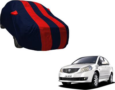 Amanzo Car Cover For Maruti Suzuki SX4 (With Mirror Pockets)(Black, Red)