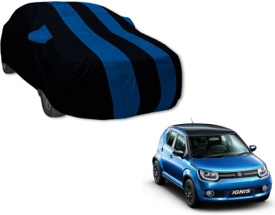 Auto Hub Car Cover For Maruti Suzuki Ignis (With Mirror Pockets)(Black, Blue)