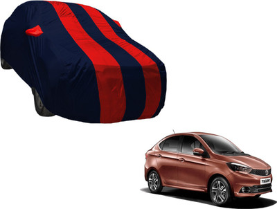 Amanzo Car Cover For Tata Tigor (With Mirror Pockets)(Black, Red)