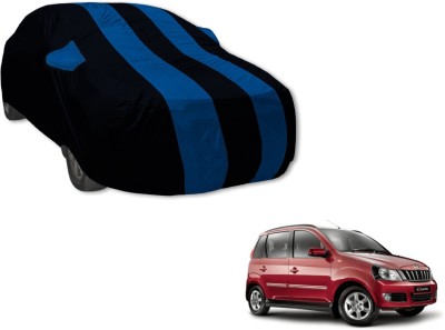 Auto Hub Car Cover For Mahindra Quanto (With Mirror Pockets)(Black, Blue)