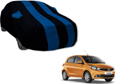 Amanzo Car Cover For Tata Tiago (With Mirror Pockets)(Black, Blue)