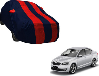 Auto Hub Car Cover For Skoda Octavia (With Mirror Pockets)(Black, Red)