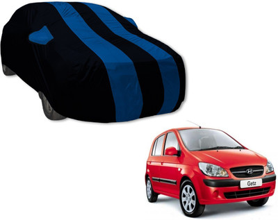 Auto Hub Car Cover For Hyundai Getz (With Mirror Pockets)(Black, Blue)
