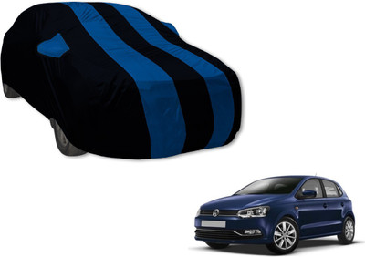 Auto Hub Car Cover For Volkswagen Polo (With Mirror Pockets)(Black, Blue)